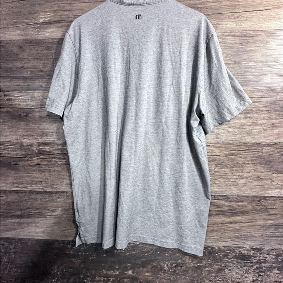 Travis Mathew Golf Heather Gray Polo with Stripes - Picture 2 of 8